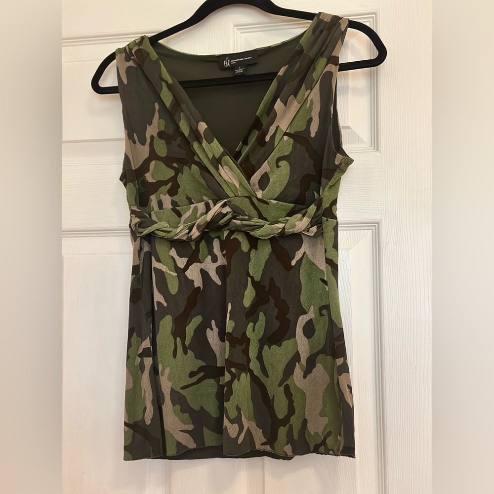 Y2K INC International Concepts Vintage Camouflage Braided Top